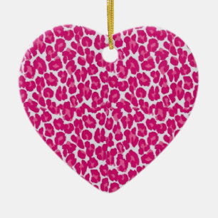 Ornamento De Cerâmica Rockabilly Love "Pink Leopard"
