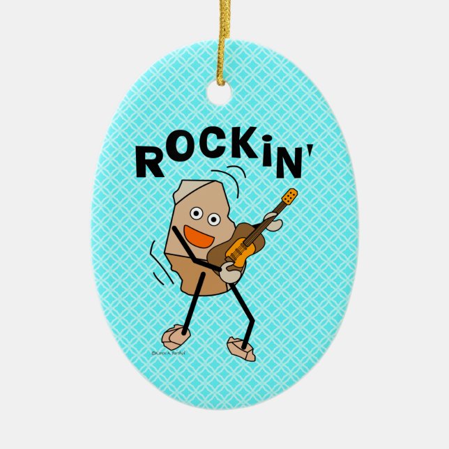 Ornamento De Cerâmica Rockin' Guitar (Frente)