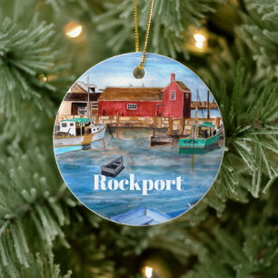 Ornamento De Cerâmica Rockport Massachusetts setts New England Painting
