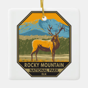Ornamento De Cerâmica Rocky Mountain National Park Colorado Elk Vintage 