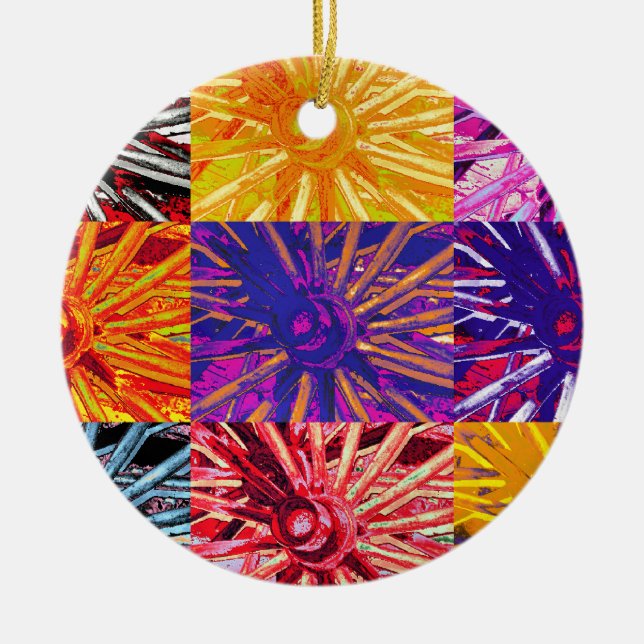 ORNAMENTO DE CERÂMICA RODA DE WAGON (Frente)