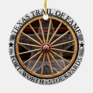 Ornamento De Cerâmica Roda do Vagão do Forte Worth, Texas Cerâmica Ornam