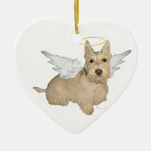 Ornamento De Cerâmica Roda escocesa Terrier Angel Ornament