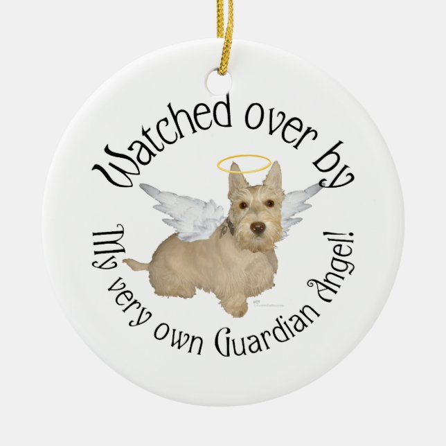 Ornamento De Cerâmica Roda escocesa Terrier Angel Ornament (Frente)