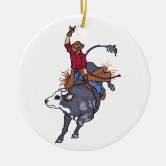 Ornamento De Cerâmica Rodeo Bull Rider