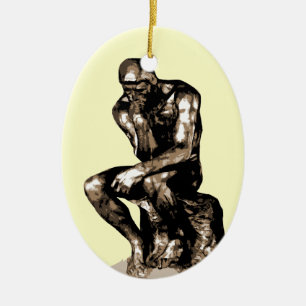 Ornamento De Cerâmica Rodin The Thinker Christmas alfaia