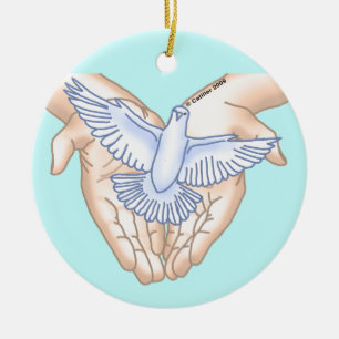 Ornamento De Cerâmica Rola de Mãos Cristãs