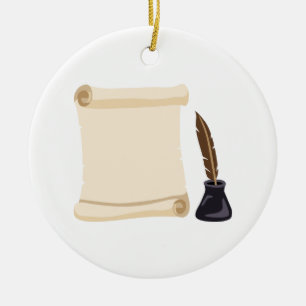 Ornamento De Cerâmica Rolar Quill & Tinta