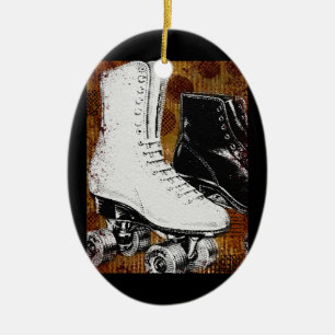Ornamento De Cerâmica Roller Skating Ornament - Vintage Skates