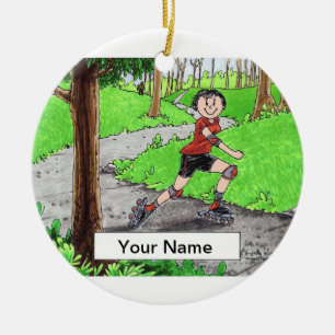 Ornamento De Cerâmica Rollerblading - Mulher