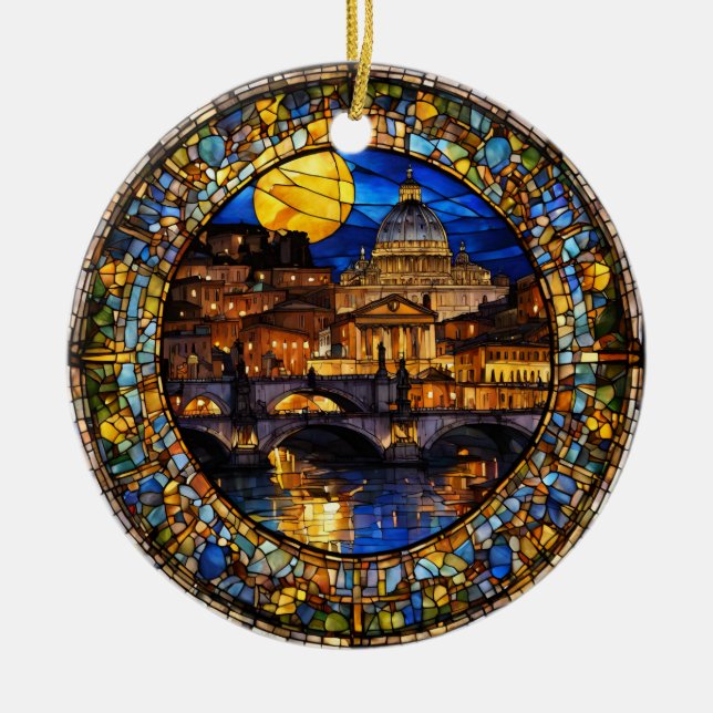 Ornamento De Cerâmica Roma Itália (Frente)