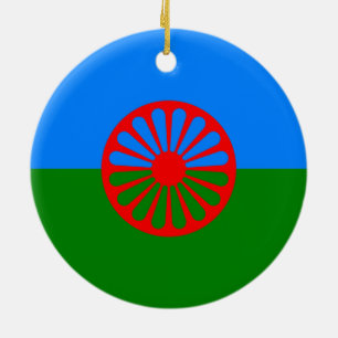 Ornamento De Cerâmica Romani Flag