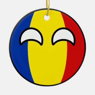 Ornamento De Cerâmica Romania Geeky de tensão engraçado Countryball