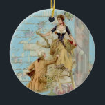 Ornamento De Cerâmica Românico Paris Amante Shabbychic azul<br><div class="desc">Design de estilo de dissociação shabbychic impressionante, de LeahG, com dois amantes parisienses, casal antigo estilo vintage. Romântica fundo azul-bebê, flores, florescências, homem, mulher, árvore. Adoráveis acessórios, presentes e objetos decorativos para sua casa. Acessórios temáticos rusticados shabbychic são muito populares e tendenciosos. Estes itens fariam super presentes para todas as...</div>