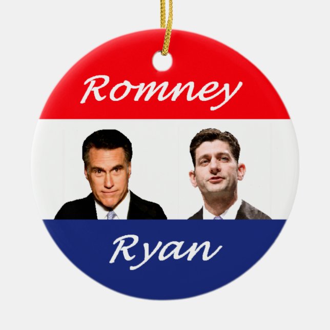 Ornamento De Cerâmica Romney Ryan retro (Frente)