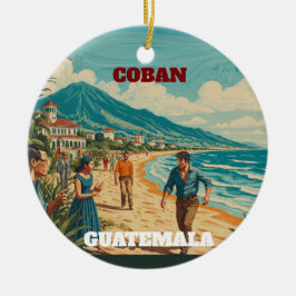 Ornamento De Cerâmica Rompecabezas  GUATEMALA COBAN Retro poster