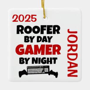 Ornamento De Cerâmica Roofer ama Reproduzir Videos games