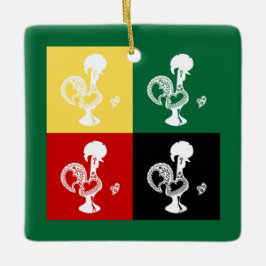 Ornamento De Cerâmica Rooster Português do Padrão Colorido de Barcelona