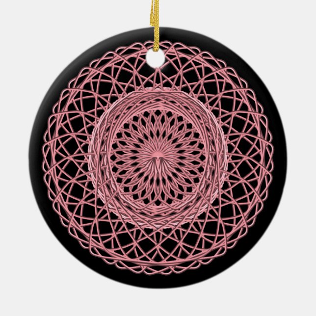 Ornamento De Cerâmica Rosa 1 (Traseira)