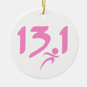 Ornamento De Cerâmica Rosa 13,1 meia maratona