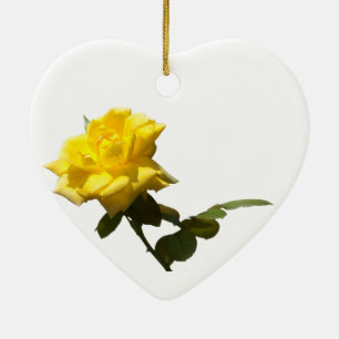 Ornamento De Cerâmica Rosa amarelo do isolado