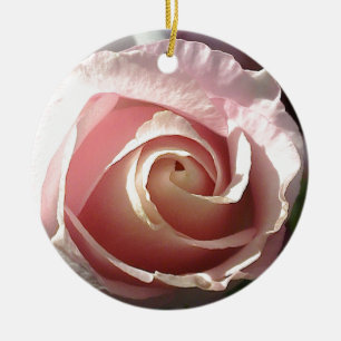 Ornamento De Cerâmica Rosa bonito do rosa