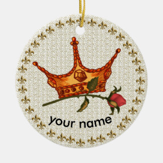 Ornamento De Cerâmica Rosa Crown Ornament