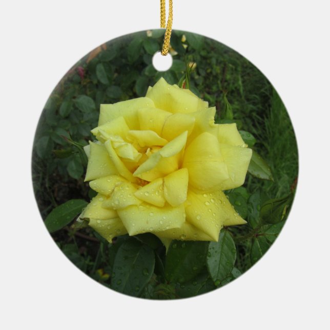 Ornamento De Cerâmica Rosa Cubista (Frente)