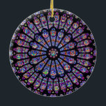 Ornamento De Cerâmica Rosa da Catedral Norte Dame<br><div class="desc">A famosa Rosa da Catedral de Notre Dame em Paris,  França. Ad Jesum Per Mariam</div>