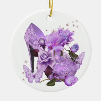 Ornamento De Cerâmica Rosa de alto salto da Lavanda púrpura bonito