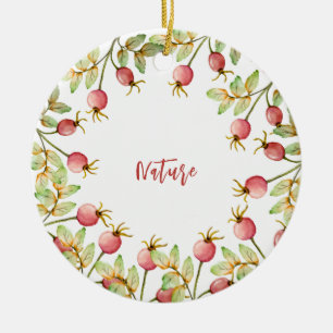 Ornamento De Cerâmica Rosa de aquarela