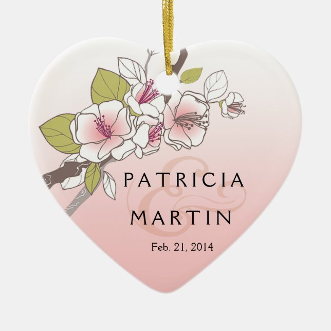 Ornamento De Cerâmica Rosa de florescência da foto das flores de (Frente)