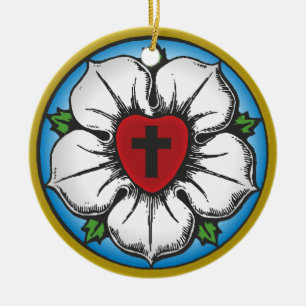 Ornamento De Cerâmica rosa de luther