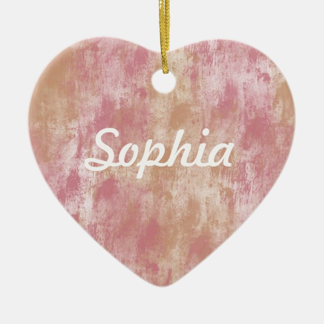 Ornamento De Cerâmica Rosa de Verão (Frente)