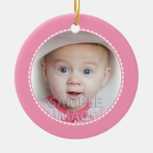 Ornamento De Cerâmica Rosa do Natal dos bebês de SweetBabyCarrots