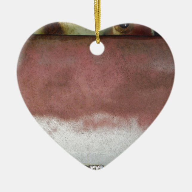 Ornamento De Cerâmica rosa e branco deluxe personalizados (Frente)