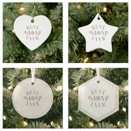 Ornamento De Cerâmica Rosa Floral Melhor Mãe