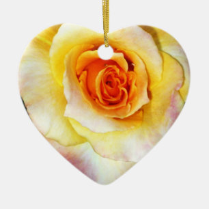 Ornamento De Cerâmica Rosa Heart