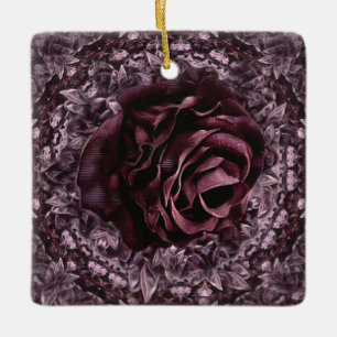 Ornamento De Cerâmica Rosa Mandala