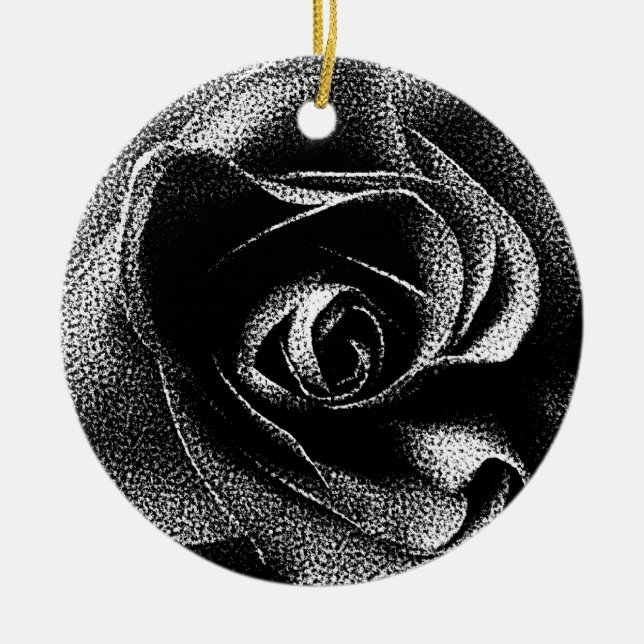 ORNAMENTO DE CERÂMICA ROSA PRETO (Frente)