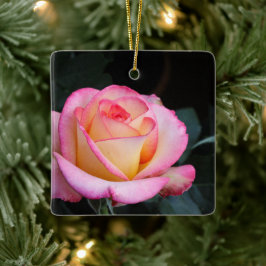 Ornamento De Cerâmica Rosa Rosa