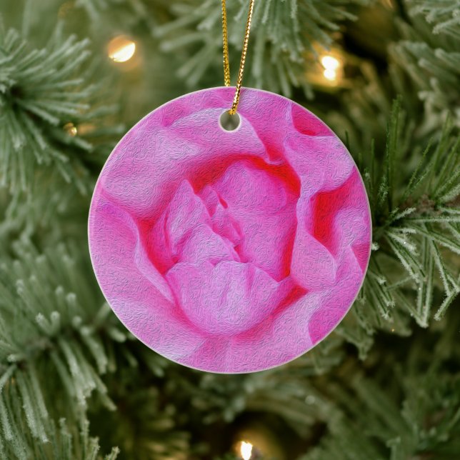 Ornamento De Cerâmica rosa rosa (Árvore)