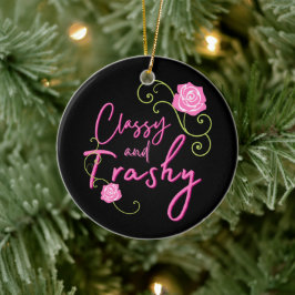 Ornamento De Cerâmica Rosa Rosa Rosa Rosa Clássica e Trashy Personalizad