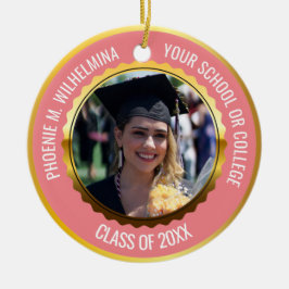 Ornamento De Cerâmica Rosa Rosa Rosa Rosa Rosa Dourada 2 Classe de Gradu