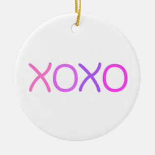 Ornamento De Cerâmica Rosa, roxo e lavanda Xoxo adorável