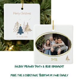 Ornamento De Cerâmica Rosa Verde Branco e Douradas Árvores de Natal