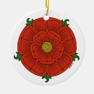 Ornamento De Cerâmica Rosa vermelha de Lancaster