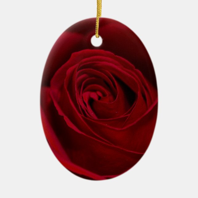 Ornamento De Cerâmica Rosa vermelha lindo (Frente)