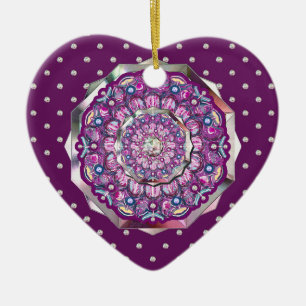 Ornamento De Cerâmica Rosace vermelho cardinal