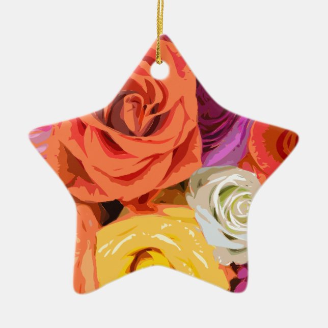 Ornamento De Cerâmica Rosas (Frente)